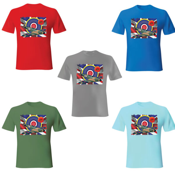 Spitfire T Shirt, WW2 Spitfire T shirt, Union Jack T shirt, Poppy, British Flag Top